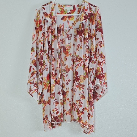 3/$15 Forever 21  - Women's Sheer Floral Kimono Plus Size 2X/3X - Picture 1 of 7